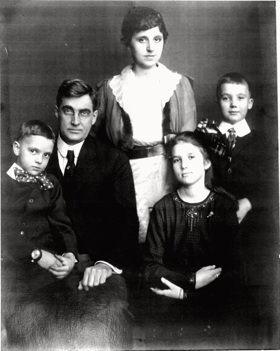 Sample restored vintage family portrait after repair